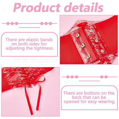 Корсетные ремни из ПВХ на шнуровке с полиэстеровой лентой для женщин AJEW-WH0678-79A-1