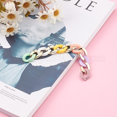 Непрозрачный окрашенный распылением акрил и пластик ccb AJEW-JB00909-1