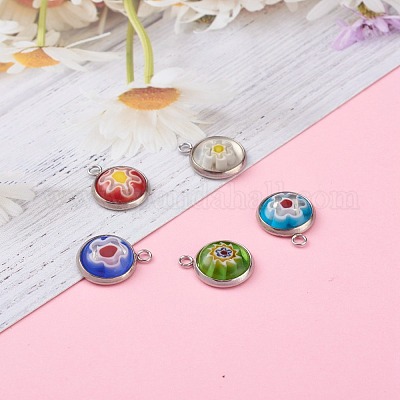 Стеклянные подвески миллефиори PALLOY-JF00625-1