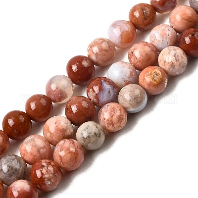 Натуральный розовый агат бисер нитей G-K350-C02-8mm-1