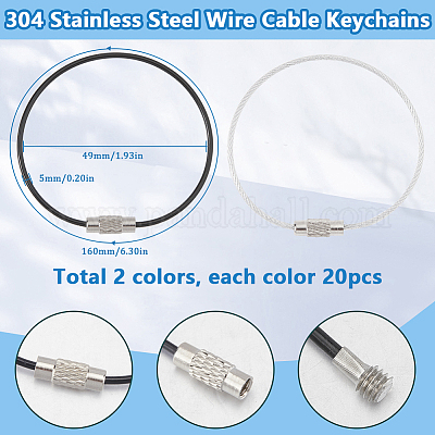 40 шт. 2-цветные прочные брелки из нержавеющей стали 304 FIND-SC0012-02-1