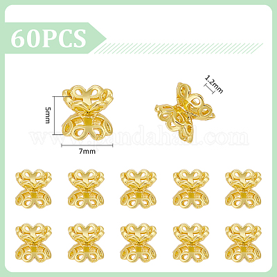 60шт стойка для гальванизации цветок латунные бусины FIND-UN0016-26-1