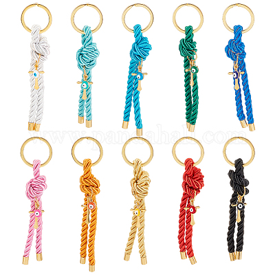 Брелок из нейлоновой нити с крестом и оберегом от сглаза KEYC-PH01519-1