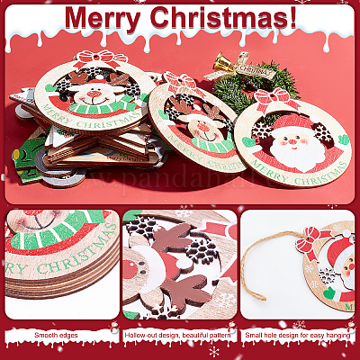 22 шт. 11 стильных рождественских подвески из натурального дерева большие WOOD-CA0001-51-1