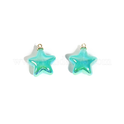 10 шт. подвески из непрозрачной переливающейся смолы с УФ-покрытием PW-WG9DE9F-06-1