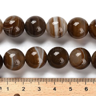 Окрашенные натуральные полосатые агатовые бусы G-G175-A08-01-1