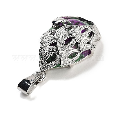 Подвески-капли из натурального рубина в цоизите G-G112-03P-10-1