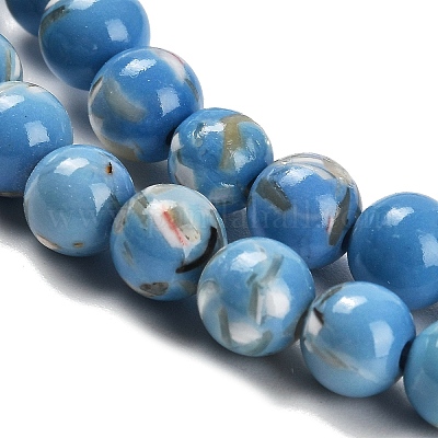 Собранные нити бусин из синтетического камня и ракушек трохус G-B128-08B-08-1