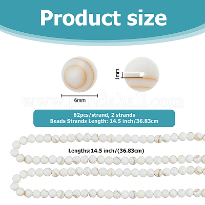 2 нитка натуральных пресноводных ракушек круглые бусины нитки SHEL-HS0001-09-1