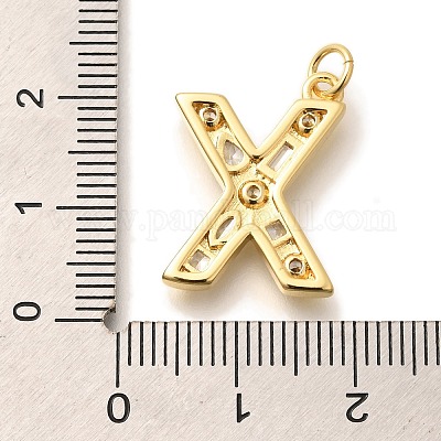 Латунные микропаве прозрачные подвески с фианитом KK-G521-01G-X-1