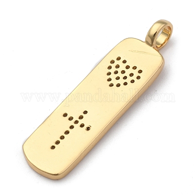 Латунные микропаве прозрачные подвески с фианитом ZIRC-A013-23G-1