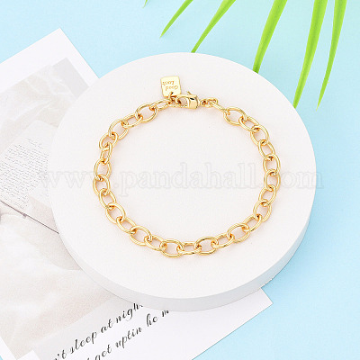 Браслеты-цепочки из латуни для женщин BJEW-N032-07B-G-1