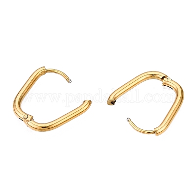 Овальные серьги-кольца из нержавеющей стали 304 с ионным покрытием (IP) EJEW-ZX005-15G-1