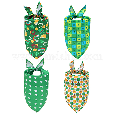 4 шт. 4 стиля треугольный полиэстеровый носовой платок для домашних животных AJEW-CP0006-08B-05-1