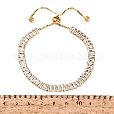 Теннисные браслеты из нержавеющей стали 304 с прозрачными кубическими циркониями BJEW-G754-03G-01-1