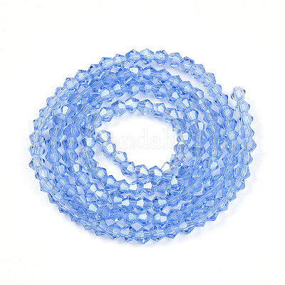 Прозрачные стеклянные бусины гальваническим пряди EGLA-A039-T2mm-A07-1