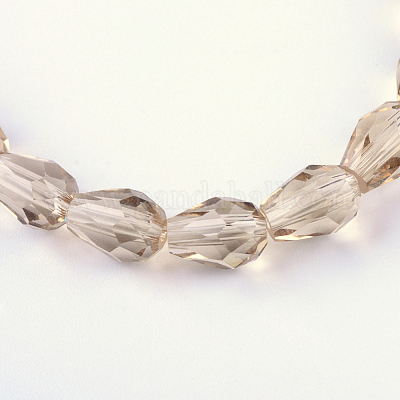 Прозрачные стеклянные бусины GLAA-R024-6x8mm-05-1