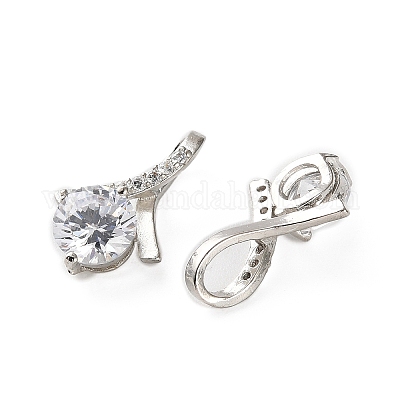 Латунные микропаве прозрачные подвески с фианитом KK-Z105-02P-1