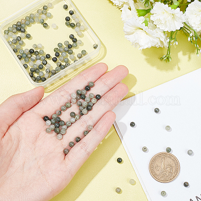 2 нити бусин из натурального зеленого рутилового кварца G-NB0004-73-1