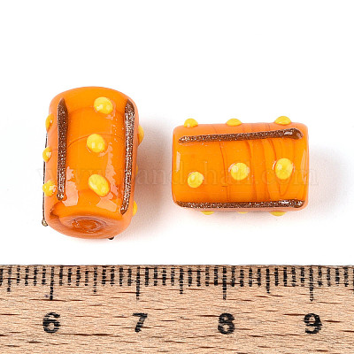 Бусины из фольгированного стекла ручной работы с золотым напылением LAMP-ZX003-12-07-1