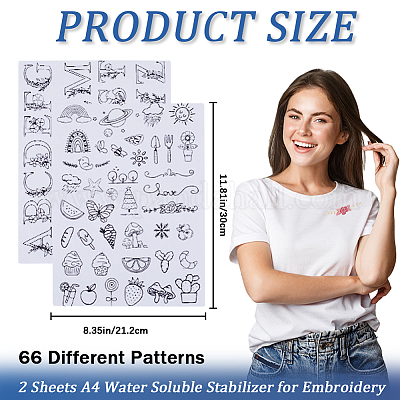 Эскиз водорастворимого средства для вышивания ПВА DIY-WH0514-011-1