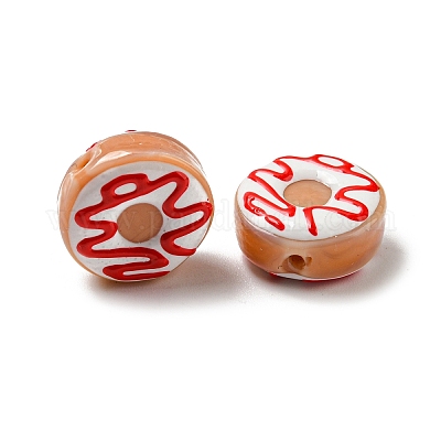 Нити эмалевых бусин лэмпворк ручной работы LAMP-A001-F05-1