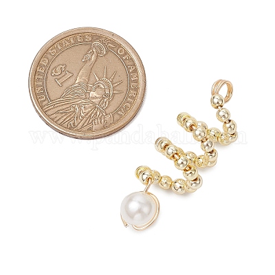 2 шт. 2-х цветные подвески из АБС-пластика с имитацией жемчуга PALLOY-JF03631-1