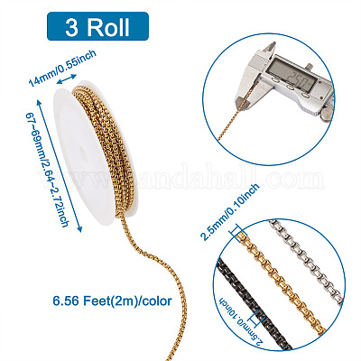 6м 3 цвета вакуумное покрытие pvd венецианские цепи из нержавеющей стали 304 CHS-TA0001-23-1
