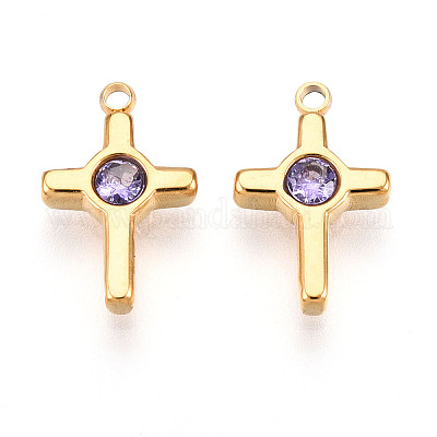 Ионное покрытие (ip) 304 нержавеющая сталь микропаве кубический цирконий подвески STAS-N110-01E-G-1