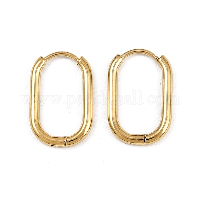 Овальные серьги-кольца из нержавеющей стали 304 EJEW-K268-36G-1