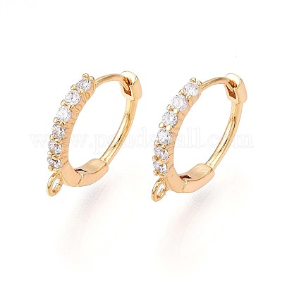 Латунный микропаве кубический цирконий кольцо серьги фурнитура KK-N261-26G-1