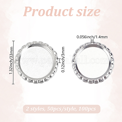 100 шт. 2 стиля железных подвесок-кабошонов FIND-DR0001-44-1