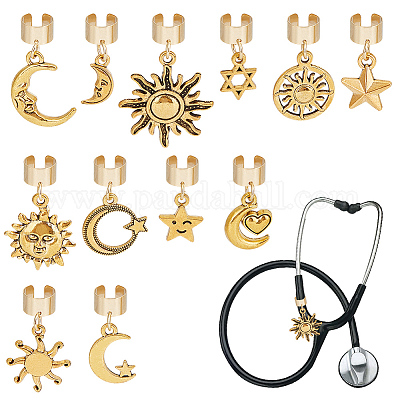 12 шт. подвеска-стетоскоп в виде солнца HJEW-OC00181-1