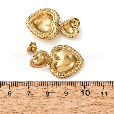 Серьги-гвоздики из нержавеющей стали 304 EJEW-K315-03B-G-1