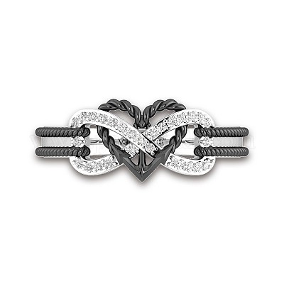 Кольца для женщин из сплава с изображением сердца и бесконечности и кристаллами-стразами FS-WG07318-04-1