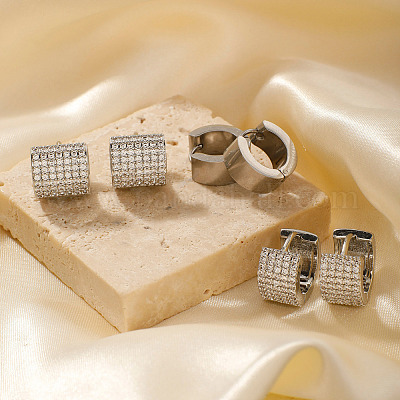 Латунные серьги-кольца в форме буквы С TR4286-1