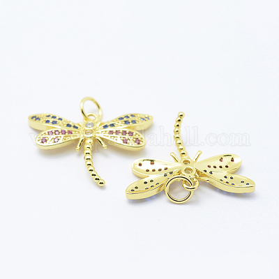 Латунные микро проложить кубического циркония подвески KK-P133-02G-NR-1