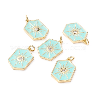 Латунные микропаве прозрачные подвески с фианитом ZIRC-Z019-44B-NR-1