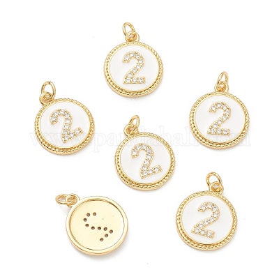 Латунные микропаве прозрачные кубические циркониевые подвески ZIRC-I052-16G-02-1