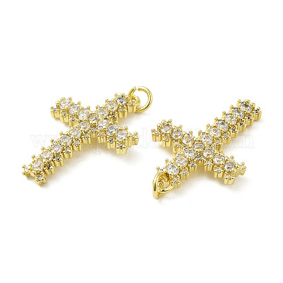 Покрытие стойки латунь микропаве прозрачные подвески из кубического циркония KK-Q784-20G-1