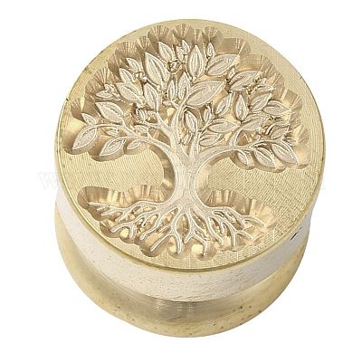 Золотая тональная круглая сургучная печать AJEW-M040-01G-P-1