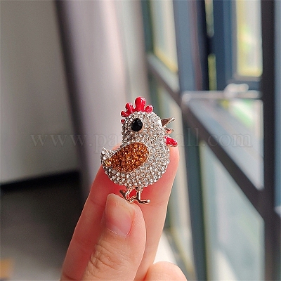 Броши из сплава цыпленка со стразами PW-WG23392-01-1