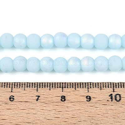 Нити из матовых непрозрачных стеклянных бусин GLAA-T032-P6mm-MBB10-1