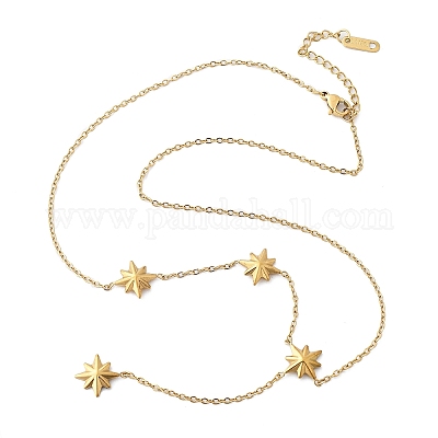 Подвеска в виде звезды из нержавеющей стали 304 и ожерелья для женщин NJEW-Q026-01G-1