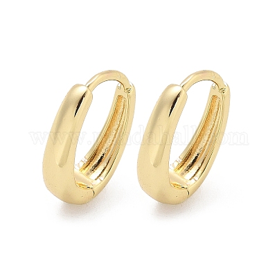 Овальные серьги-кольца из латуни EJEW-Z102-33G-1