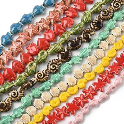 Фарфоровые бусины ручной работы PORC-C006-01-1