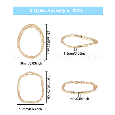 8шт 2 стильных латунных соединительных кольца KK-BC0009-28-1