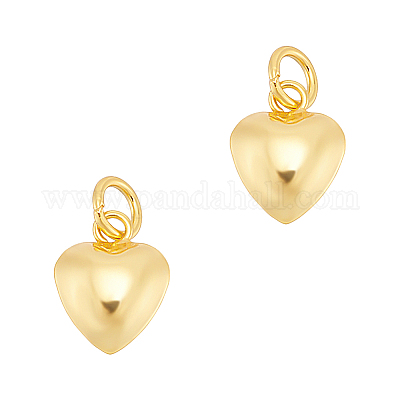 2 шт. 925 подвески в виде объемного сердца из стерлингового серебра с соединительными кольцами STER-UN0001-61G-1