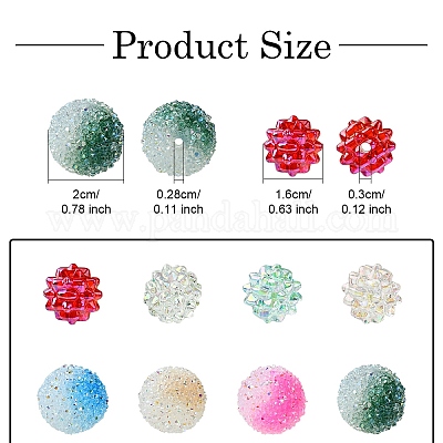 Круглые переливающиеся бусины из прозрачной смолы и матового акрила своими руками DIY-YW0009-40-1