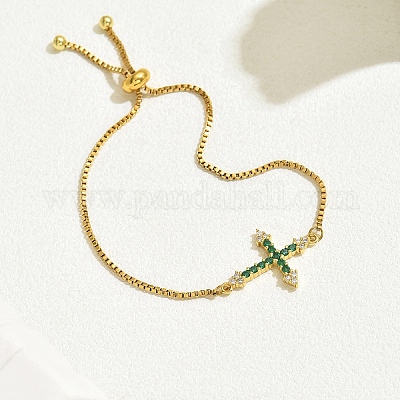 Модные латунные браслеты-слайдеры с цепочкой-коробкой FA9198-1-1